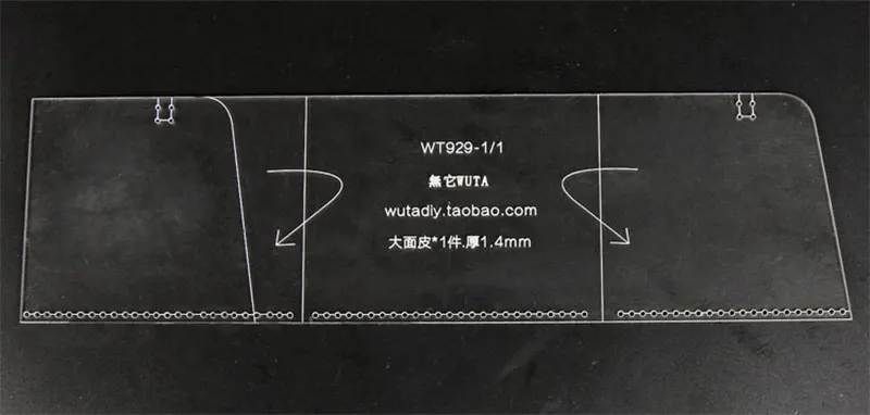 WUTA 929 дизайн бумажник шаблон набор прозрачный акриловый модель Кожа ремесло(не включает в себя кожу или готовой продукции