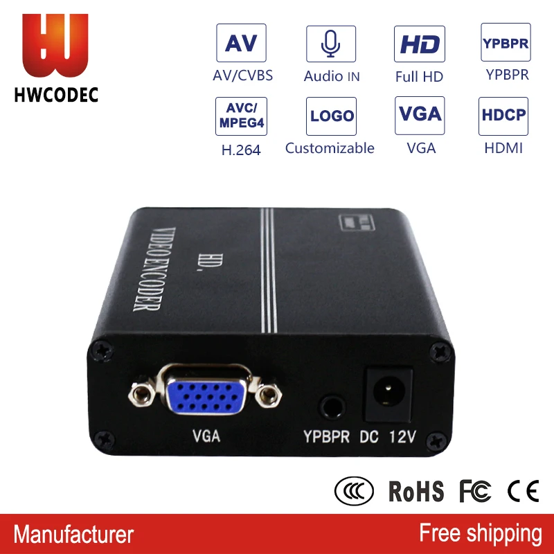 HWCODEC h.264 HDMI VGA AV YPbPr HD h264 live encoder iptv ip Full 1080 P hd-кодировщик для YouTube, Facebook дергаться Ustream Wowza