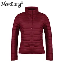NewBang ультра легкая зимняя куртка-пуховик Для женщин с утинным пухом пальто ветрозащитный тонкий теплый свет Вес женские куртки