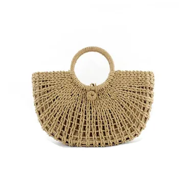 

Moon Shaped Straw Bags Women Summer Rattan Bag Handmade Woven Beach Cross Body Bag Circle Bohemia Handbag Bali Instagram