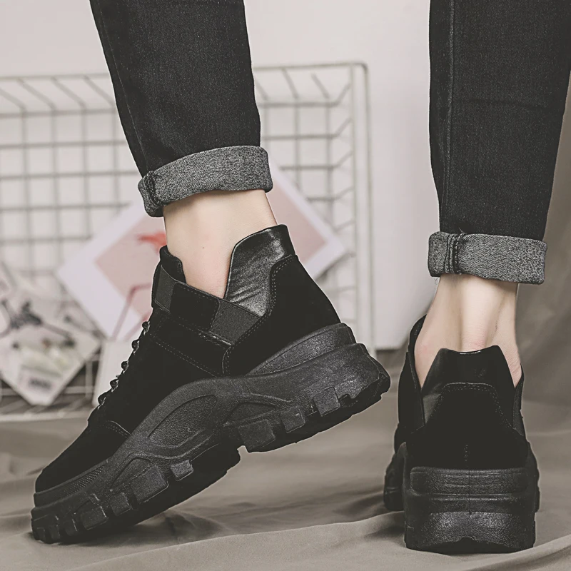Мужская повседневная обувь; мужские кроссовки; модная обувь на платформе; Новинка; мужские кроссовки черного цвета; удобная обувь на массивном каблуке; zapatos de hombre K3-98
