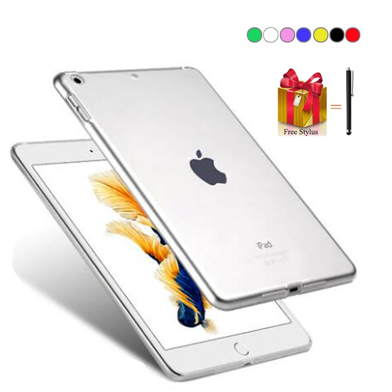 

Case For iPad Mini 5 Silicone Clear Soft TPU Cover For iPad Mini5 360 Full Protection Gel For iPad Mini 5 Rubber Fundas+Pen