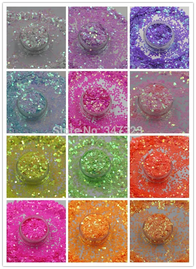 

TCT-098 2MM Size Iridescent Pearlescent colors Glitter bright decoration for Nail design nail art and DIY