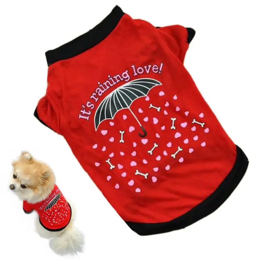 Pet Clothes For Small Dogs Cats Summer Pet Puppy Small Dog Cat Pet Clothes Vest T Shirt Apparel Letter Print XS-L Dropship#yl - Цвет: Red