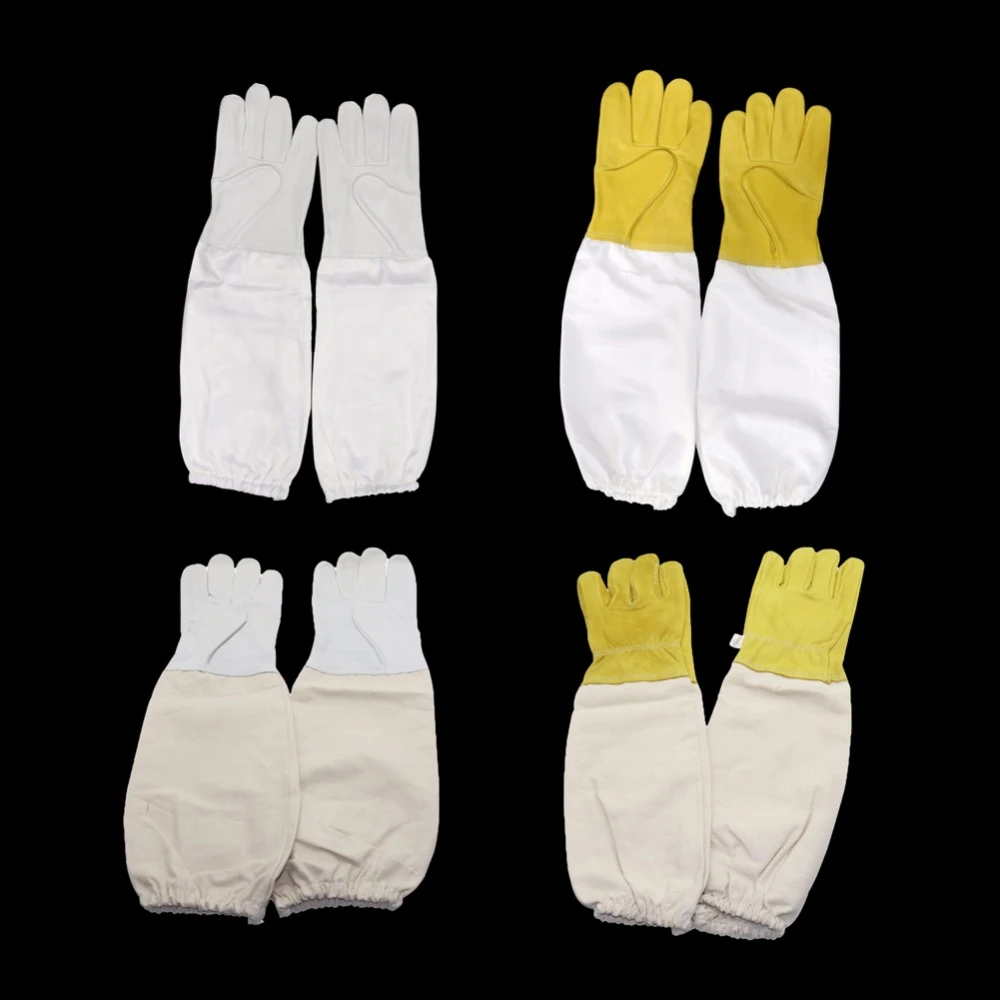 FOREST BEEKEEPING SUPPLY Goatskin Leather Beekeeper's Glove With Long Canvas Sleeve & Elastic Cuff Large - View #9
