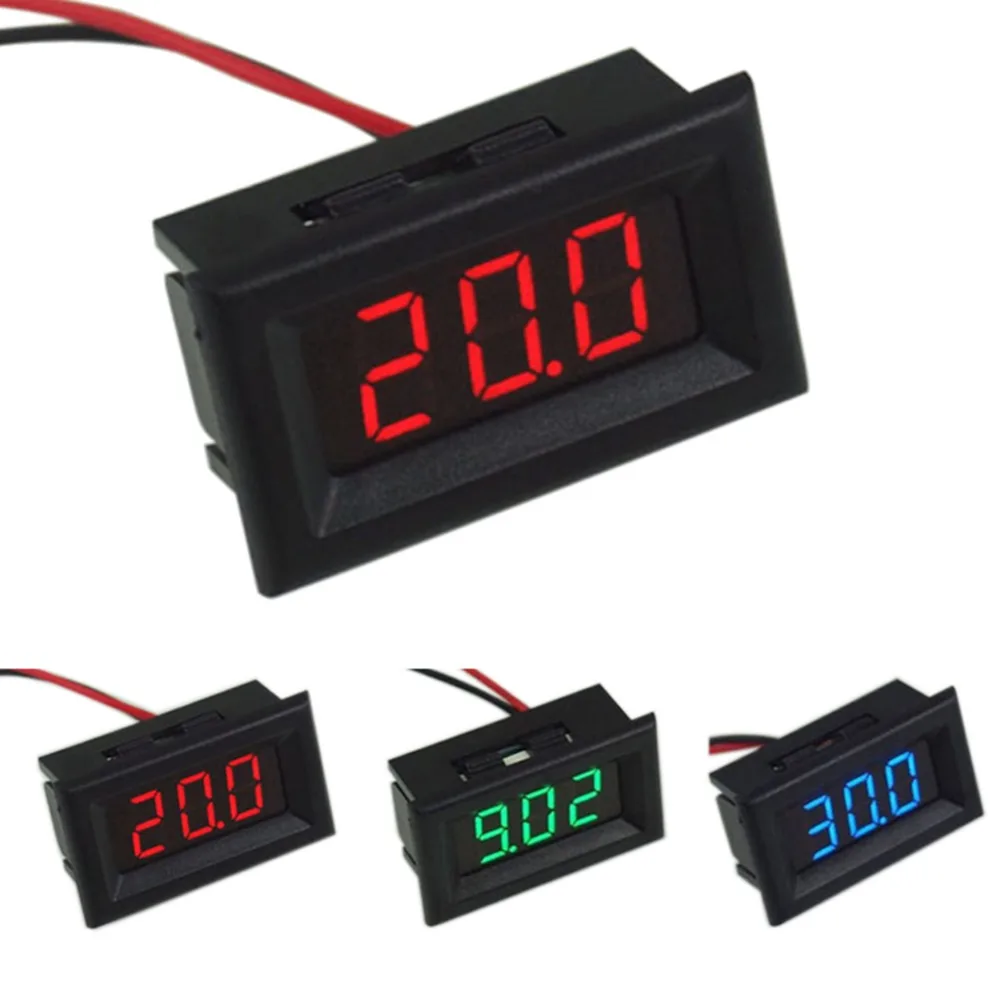 

Digital Voltmeter Two Wires LED Display Blue DC2.5-30V Digital Panel Voltage Meter Voltage Detector Monitor