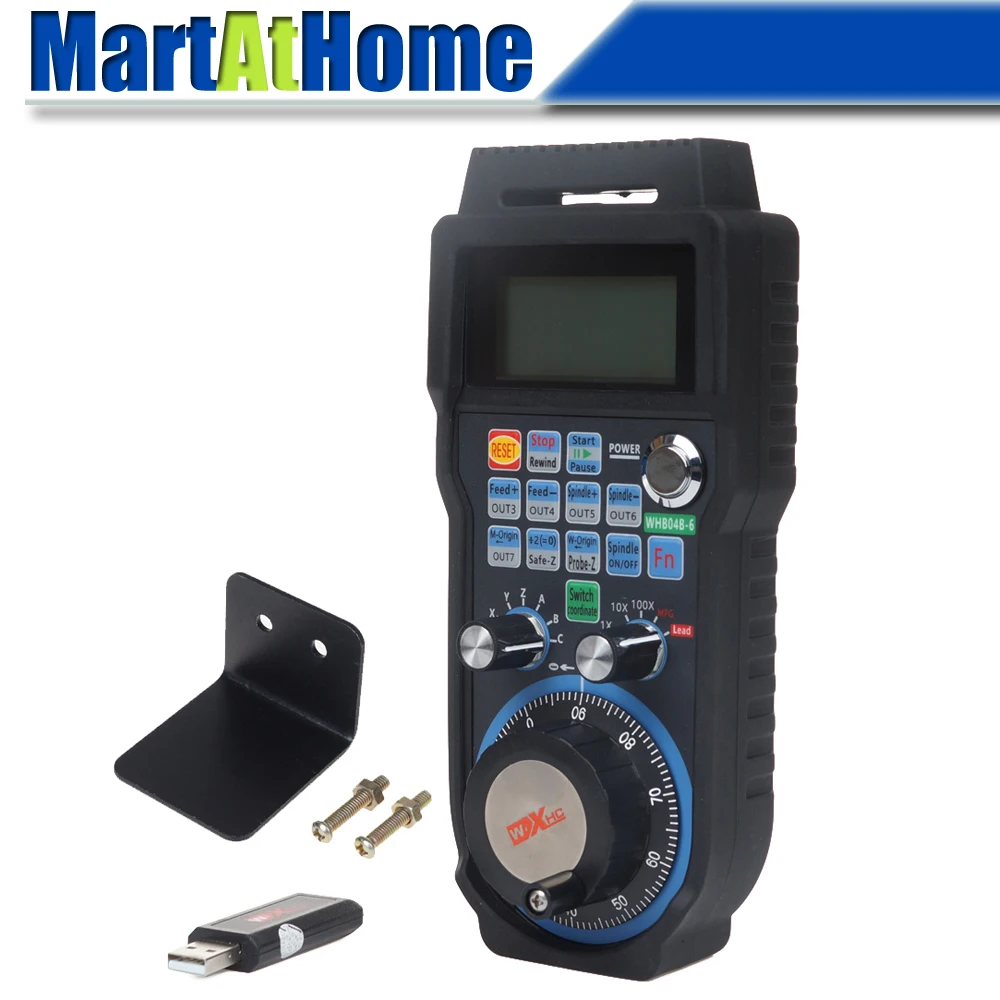 

CNC 6 Axis Wireless Mach3 MPG Pendant Handwheel Controller for CNC Machine lathe #SM732 @SD