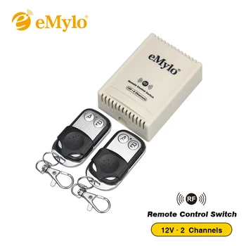 

eMylo Universal RF DC 12V Wireless Fixed Encoding Remote Control Switch 2 Channels for Window Lamp Led Momentary Latched Toggle