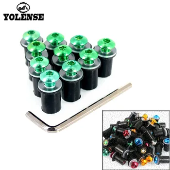 

For Kawasaki Z650 Z750 Z800 Z900 Z1000 Z1000SX Z900RS Motorcycle Windshield Bolts Screw Nut Fastener Kit M5 5mm 10PCS