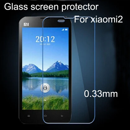Ультра Тонкий 0.3 мм 2.5D 9 9н Закаленное Стекло для Xiaomi Mi2 Screen Protector без Розничной