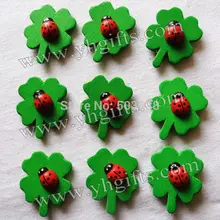 50 шт./лот, Божья коровка на клевера наклейки, 2.5x3cm.Kids игрушки, скрапбукинг-набор, раннего образования DIY. детский сад ремесел. классические игрушки