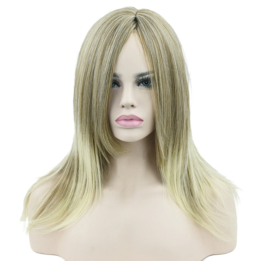 

Soowee Synthetic Hair Long Straight Yellow to Blonde Ombre Hair Cosplay Wigs Women Party Hair Wig Hair Accessories Hairpieces