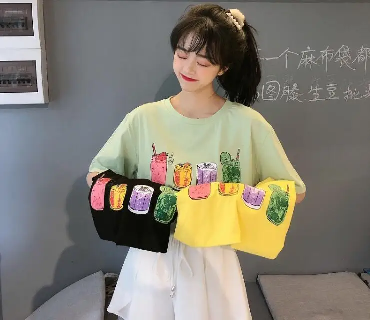 

Summer women's new sweet cute print short-sleeved T-shirt