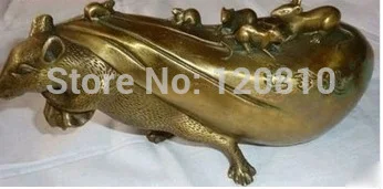 

Folk Collection lifelike statue brass copper fortune Lucky mouse