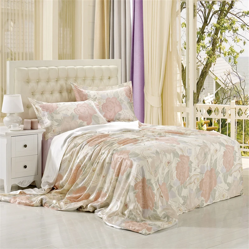 

Luxury Bedding Set 100% Pure Mulberry Silk Wedding Gift Home Decor Duvet Cover Flat Sheet Pillowcase King Size Bedding Sets