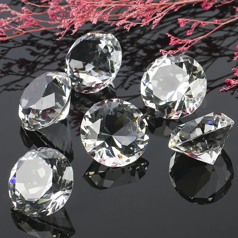 H&D 40mm Crystal Diamond Glass Shaped Home Accent Decoration Paperweight Gift,Pack of 2 H&D 40mm Crystal Diamond Glass Shaped Home Accent Decoration Paperweight Gift,Pack of 2