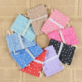 

Cotton Canvas Candy Gift Bag 50pcs Cartoon Animal Printed Gift Bags 10x14cm Kids Birthday Party Favor Candy Drawstring Pouch Box