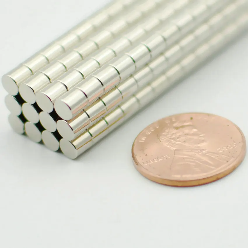 NdFeB N42 Small Disc Dia. 4x4 mm 4x5 mm Rod Neodymium