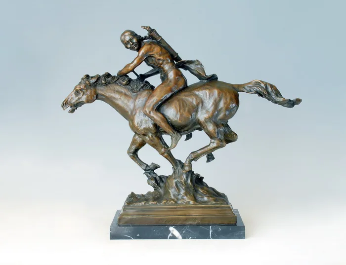 ATLIE BRONZES Classical Arts man sculpture horseback riding Bronze