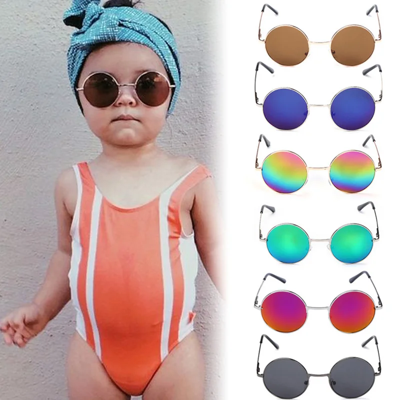 Fashion Round Cute Brand Designer Child Sunglasses Anti uv Baby Vintage