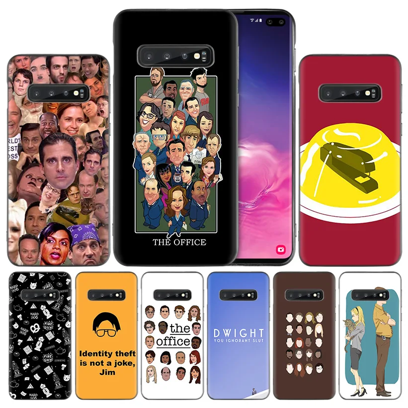 

TV the office cast meme Black Silicone Case Cover for Samsung Galaxy S10 S10e 5G S9 S8 S7 Edge J8 J6 J4 Plus 2018 Note 8 9
