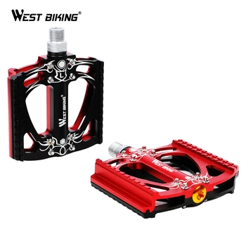 

WEST BIKING Bike Pedals MTB Mountain BMX Bicycle Pedal Alloy Anti-slip Flat Clip Cycling Sealed Bearing Pedals Bike Parts