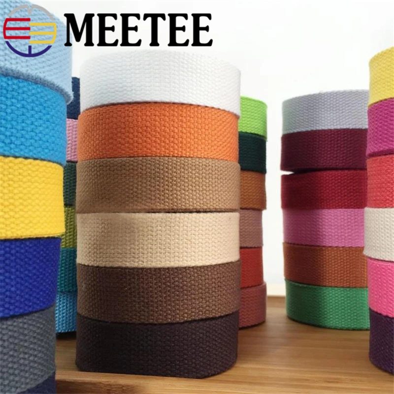 10Yard Meetee 2.5cm Width Thick 2mm Cotton Ribbon Canvas bing Tape