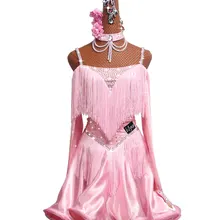 Блестящие стразы, на заказ, платье для латинских танцев для женщин, новинка, Сексуальная бахрома для сальсы самбы, платья для латинских танцев, юбка для соревнований