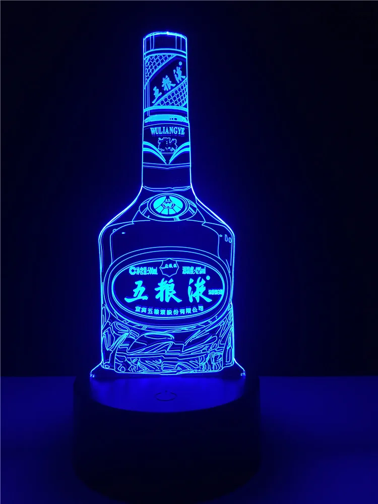 Китайский знаменитый ликер вино WuLiangYe бутылка 7 цветов затемнение градиент