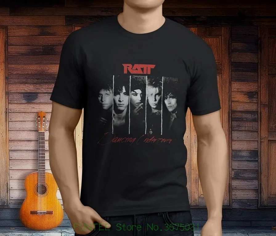 T Shirt Hot Topic Men Short Sleeve New Ratt Heavy Metal Band Basic Men's Black T shirt Size S
