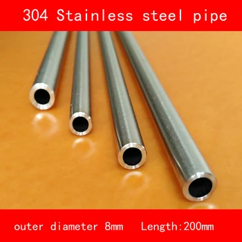 

304 Stainless steel pipe tube outer diameter 8mm wall thickness 1mm length 200mm