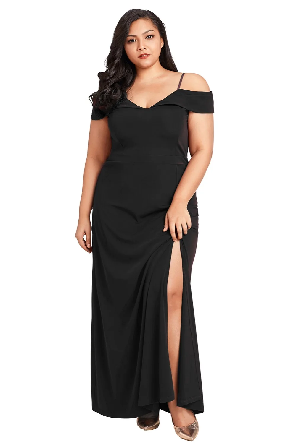 Black-Long-Off-the-Shoulder-Plus-Size-Gown-LC61912-2-3