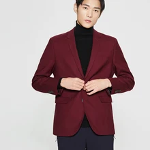 Новое поступление, повседневный костюм, пиджак, черный/винно-Красный Блейзер, Masculino, обтягивающие классические мужские пальто, однотонные официальные мужские костюмы, куртка