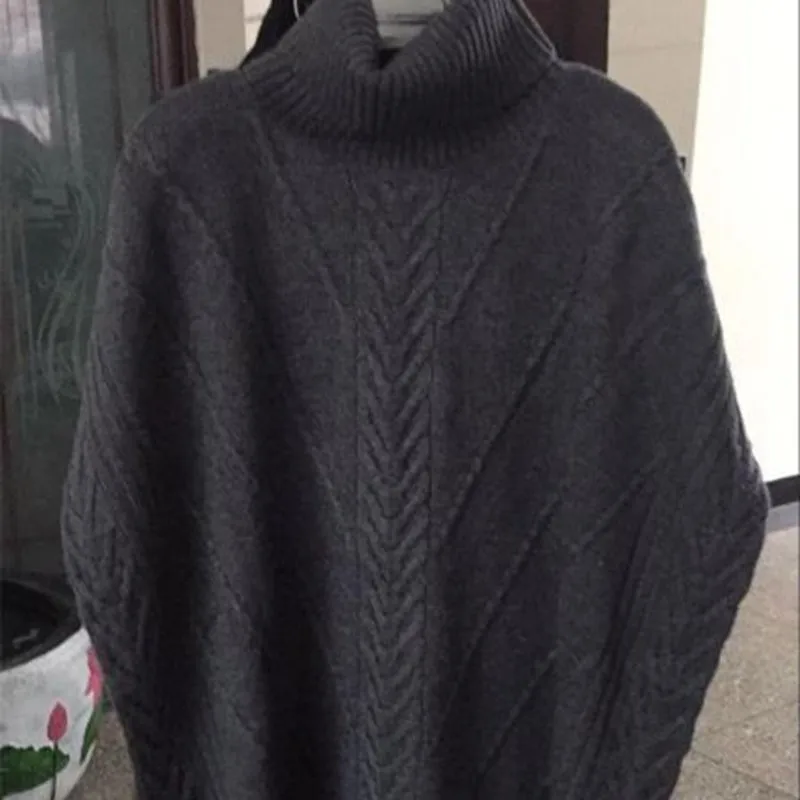 2018 Autumn new arrrrival high-end light luxurious wool blend shawl cloak loose coat woman knitting temperament sweater 187031