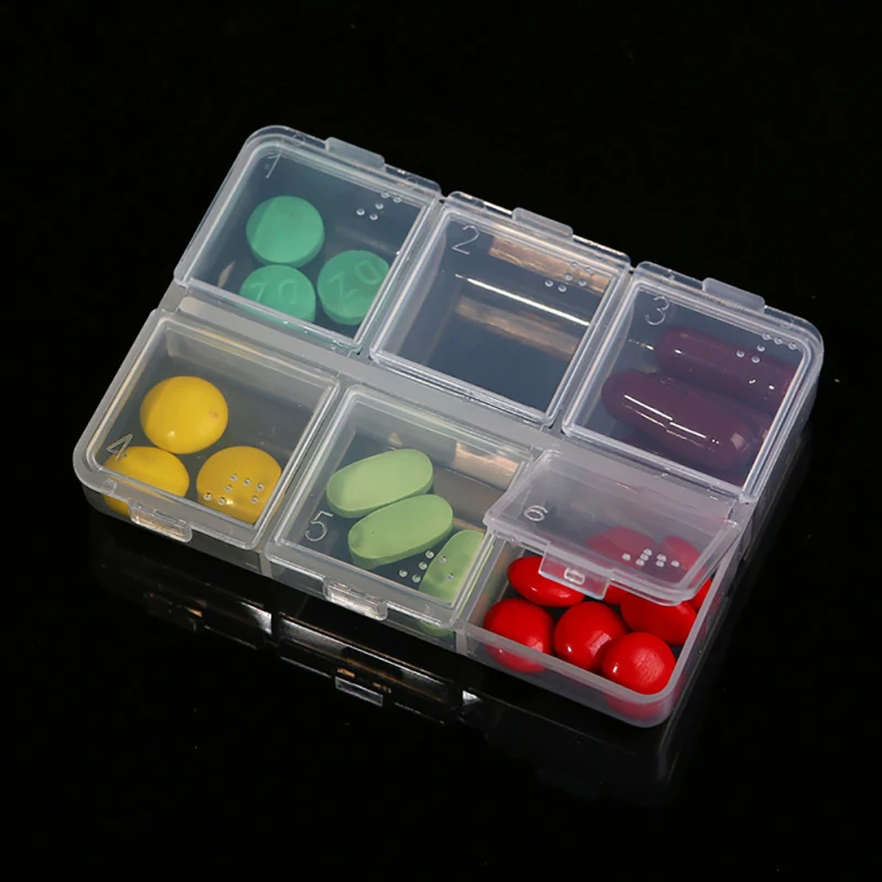 2pcs/lot Pill Case Medicine Storage Tablet Pill Box Transparent Pillbox