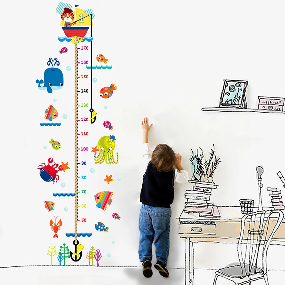 

Detachable Height Chart Measuring Wall Stickers Decal Kids Vinyl Wallpaper Growth Chart Nursery Room Decor Wall Art