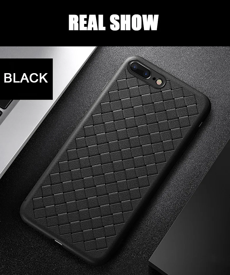 Artisome Soft Silicone Case For Apple iPhone 7 8 Plus Case For iPhone X 10 6 6s 7 8 Case 360 Protect Shell Grid Woven Cover (11)