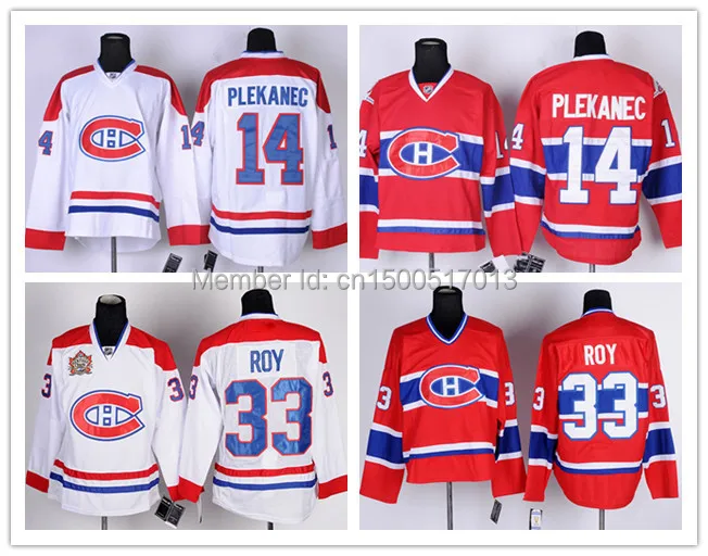 Montreal Canadiens 14 Tomas Plekanec 33 Patrick Roy Ice Hockey Jersey Red White Stitched logos Accept Mix Order Free Shipping | Спорт и