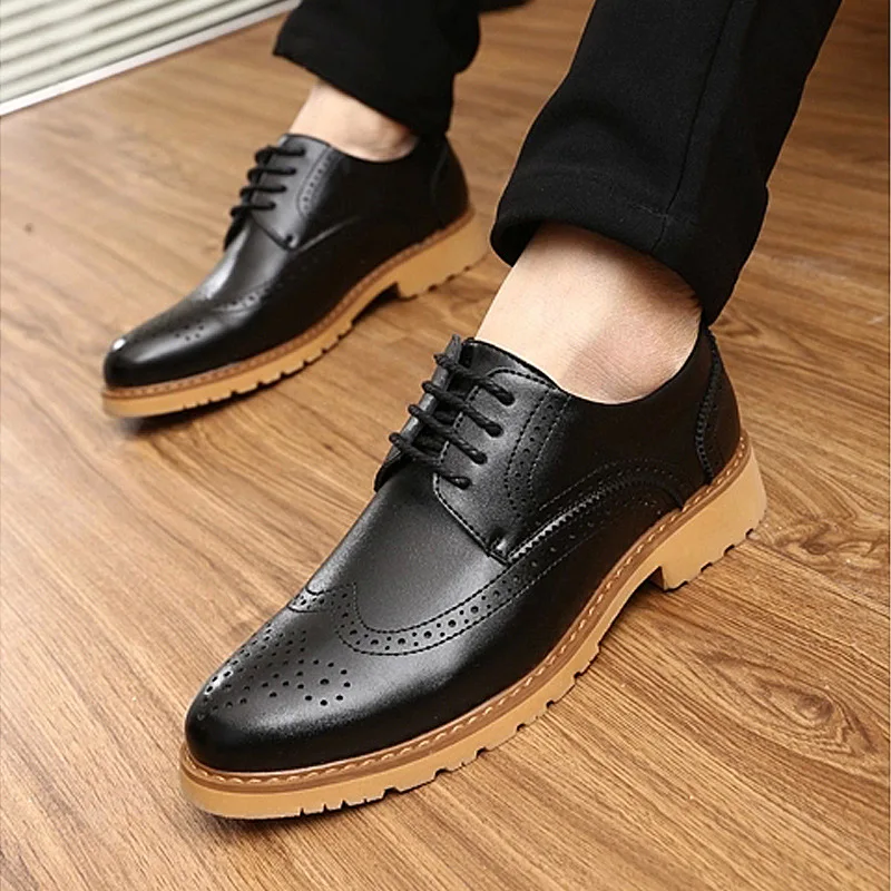 XINGYIDA Wingtip черный Повседневная Мужская обувь Кожа Формальное свадебное платье