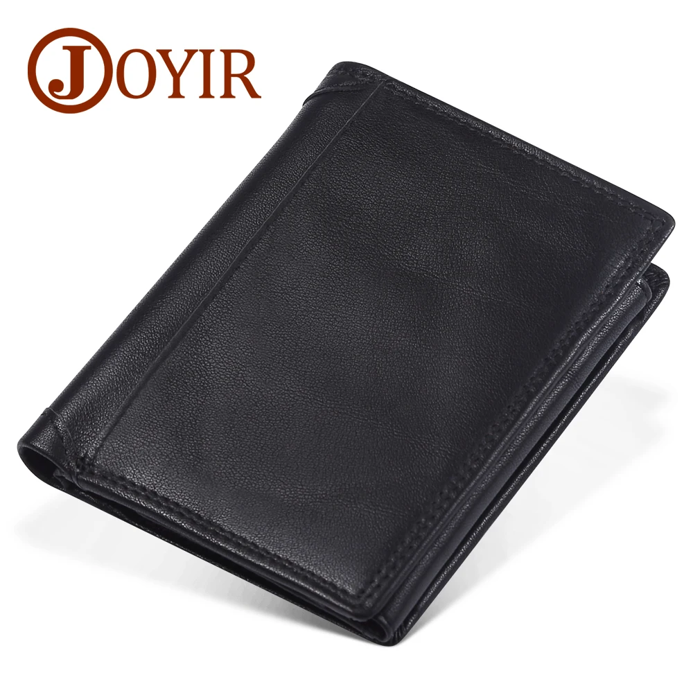 

JOYIR 2019 New Crazy Horse Leather Men Wallets Fashion Coin Purse Money Credit Card Holder Vintage Genuine Leather RFID Wallet