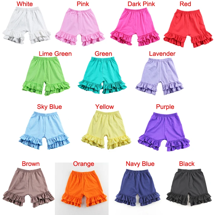 

Wholesale 1-8Years Old Girls Ruffle Solid Color Litter Girl's Summer Hot Shorts Children Cotton Cute Short Toddler Shorts