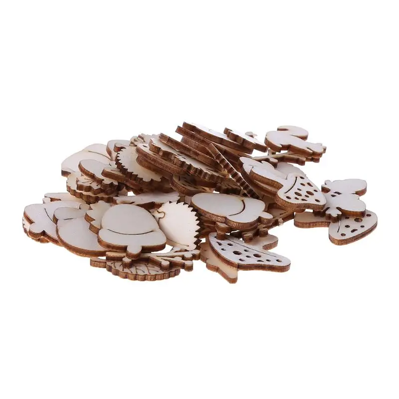

50pcs Laser Cut Wood Embellishment Wooden Animal Shape Craft Wedding Decor