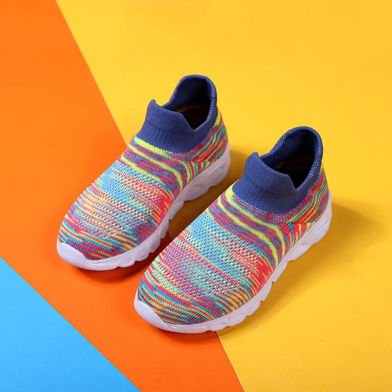 

Children Casual Lightweight Sneakers Breathable Unisex Kids Shoes Zapatillas Slip-On Boy Shoes Fly Weave Socks Loafers New Tenis