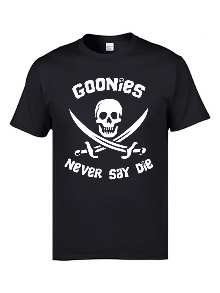Fashionable Men's Top T-shirts Crewneck Short Sleeve Pure Cotton Goonies Never Say Die 15287 Tops Tees Normal T-shirts Goonies Never Say Die 15287 black