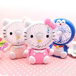 Шт. 1 шт. милый мультфильм мини-вентилятор hello kitty USB Перезаряжаемый вентилятор портативный воздушный вентилятор охлаждения 2 скорости