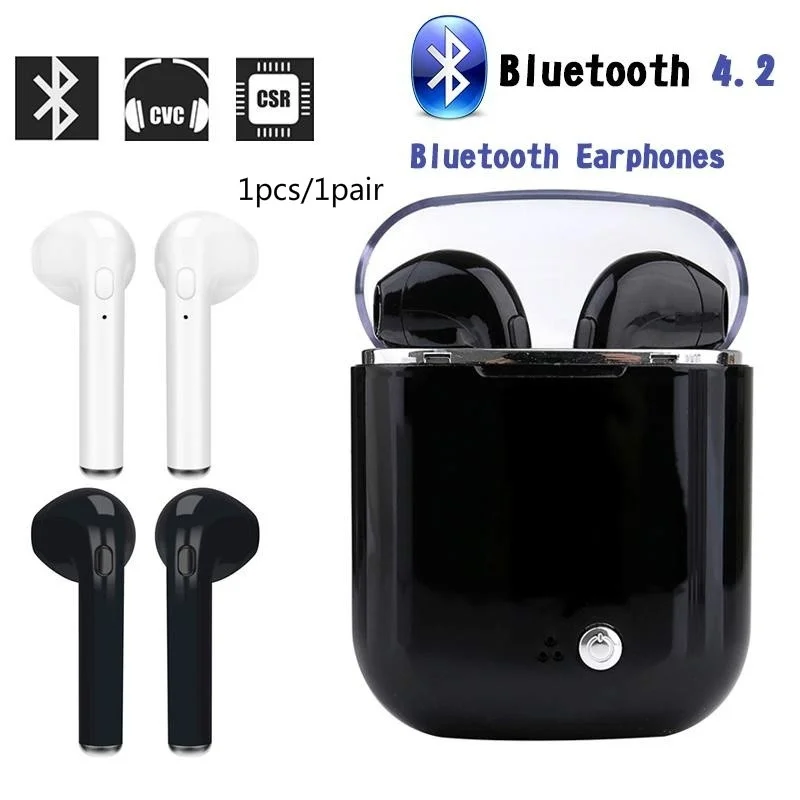 Беспроводные наушники I7S с Bluetooth гарнитура зарядным устройством i7S bluetooth