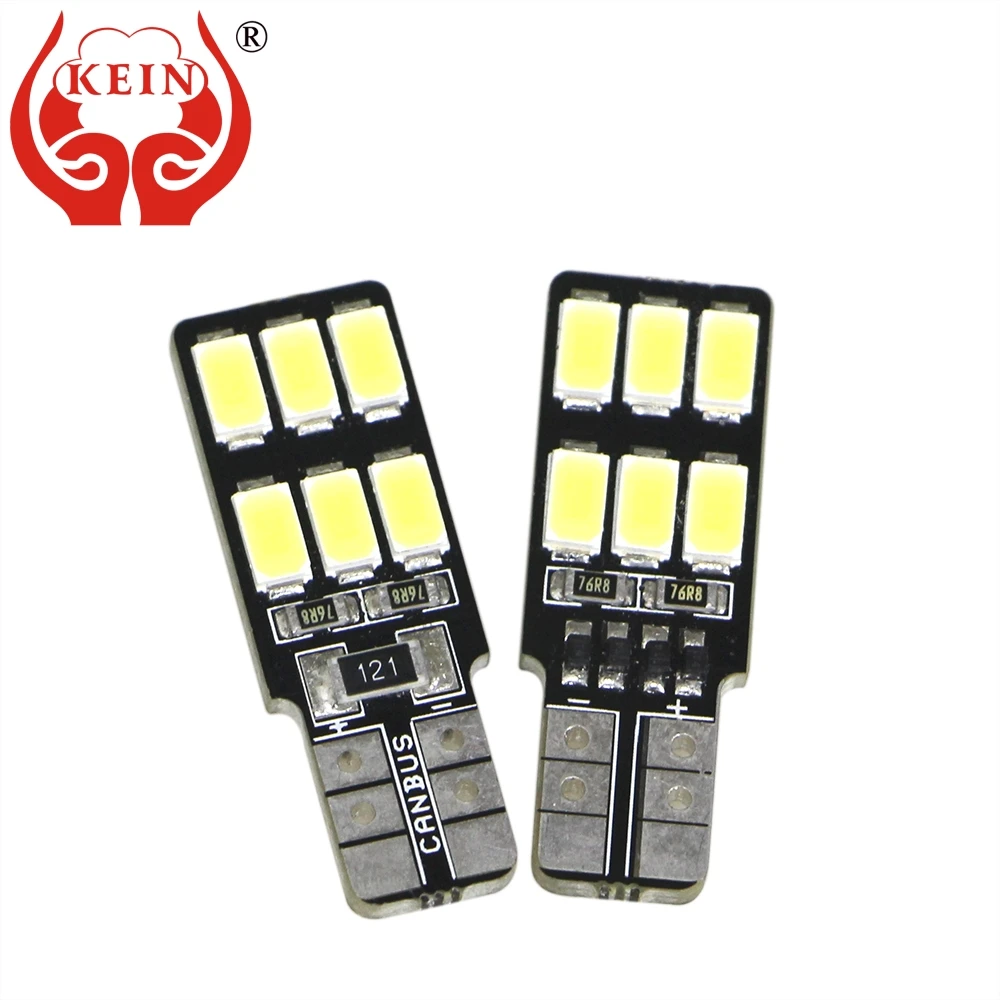 

KEIN 4PCS t10 w5w led bulb 194 168 501 5630 auto side wedge light license plate reading door interior lamp car styling white 12V