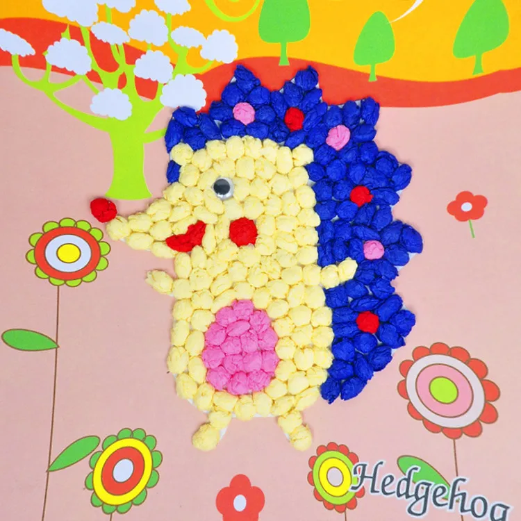 DIY Paper Painting Sticky Sticker Kindergarten Toy Safety Non-toxicity Material Package Craft Toys For Children Kids Random Send