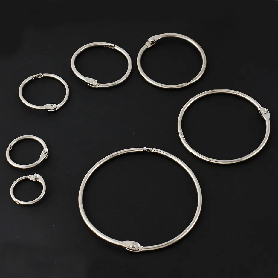 10pcs Metal Split Hinged Rings for DIY Scrapbooks Albums Crafts
