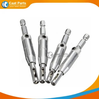 

HOT! 4PCS 5/64" 7/64" 9/64" 11/64" HSS Self Centering Cabinet Windows Door Hinge Drill Bit Woodworking Reamer Hole Drilling Set